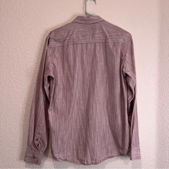 Tranquility Mayhem Long Sleeve Button Up Maroon White Shirt Mens Size S - Picture 3 of 11